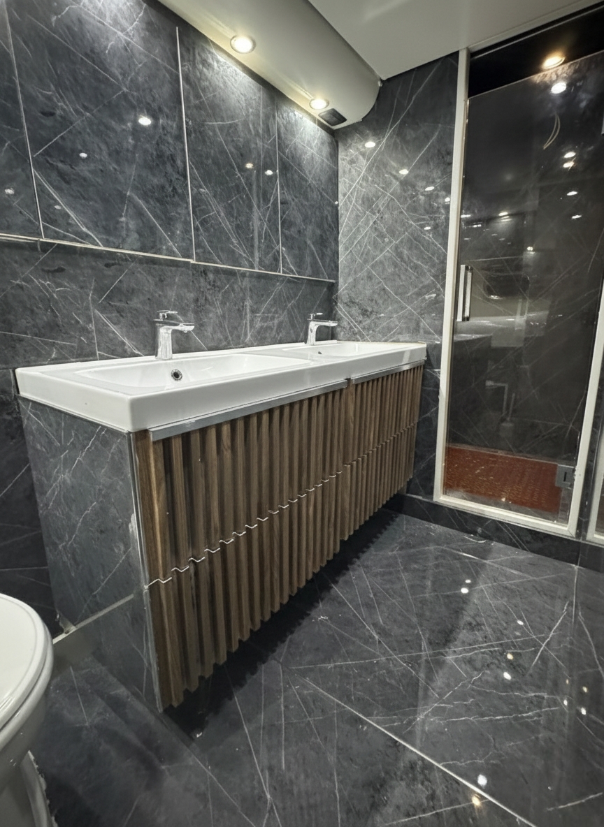 Marble-Appointed Master Bath